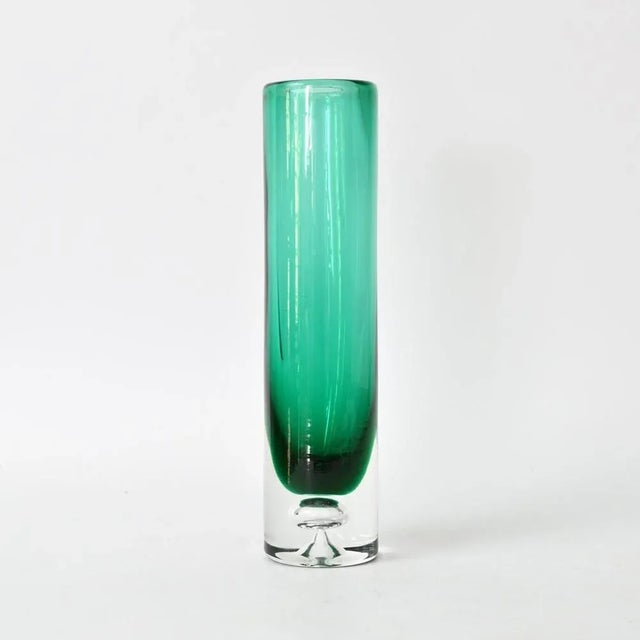 Vintage Green Glass Vase from Schott Zwiesel, 1970s, in Very Good conditions. Designed 1970 to 1979 I have official proof...