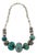 Chunky Chinese Turquoise Bead Necklace With Sterling Silver Chain For Sale