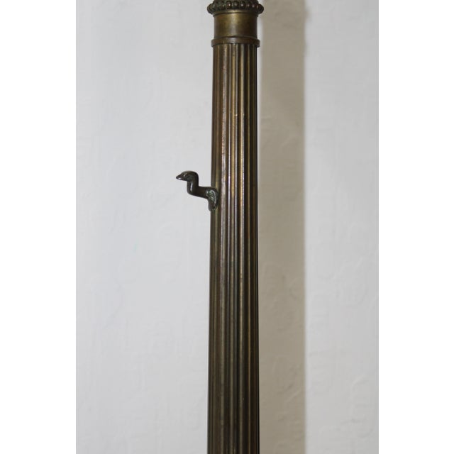 Victorian Bronze Five Arm Candelabra W/Gryphon Design Base For Sale - Image 4 of 12
