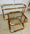 Mid 20th Century 1970s Postmodern Wood & Polished Brass Console & End Table Set - 2 Pieces For Sale - Image 5 of 5