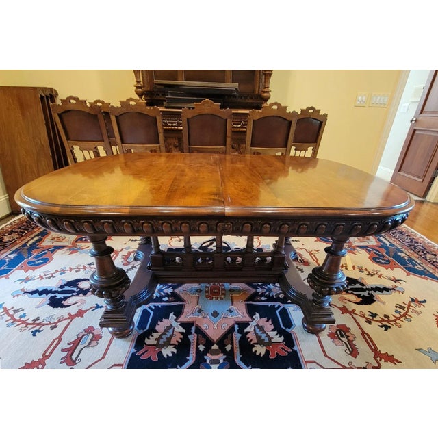 Late 19th Century 19th C Belgian Baroque Walnut Dining Banquet Table For Sale - Image 5 of 13