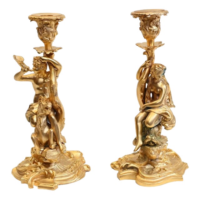 French Ormolu Candlesticks, Set of 2 For Sale