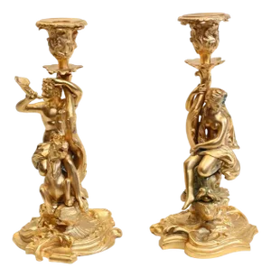 French Ormolu Candlesticks, Set of 2