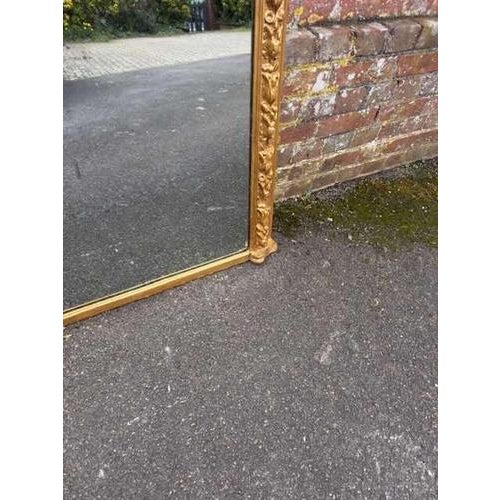 Large Antique English Arched Top Gilt Overmantle Mirror, 19th Century For Sale - Image 6 of 9