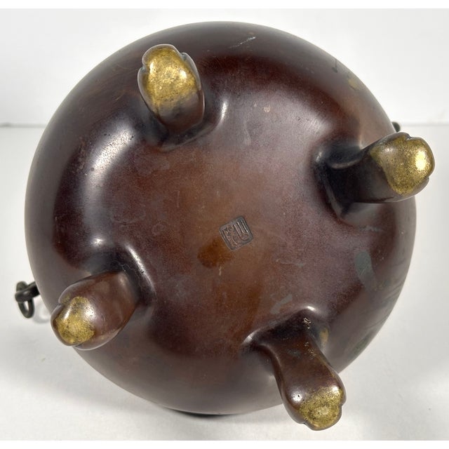 Japanese Seizan Bronze Elephant Censer For Sale - Image 9 of 13