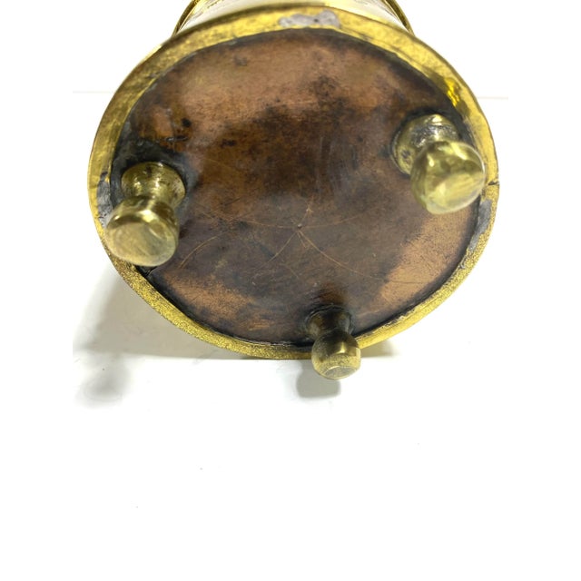 1960s 1960s Etched Brass Tobacco Jar With Lid – Indian Floral Brass Trinket Jar or Boho Catchall For Sale - Image 5 of 8