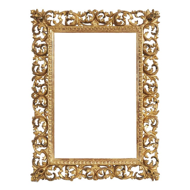 Rectangular Gilded Mirror Frame, 1800s For Sale - Image 4 of 4
