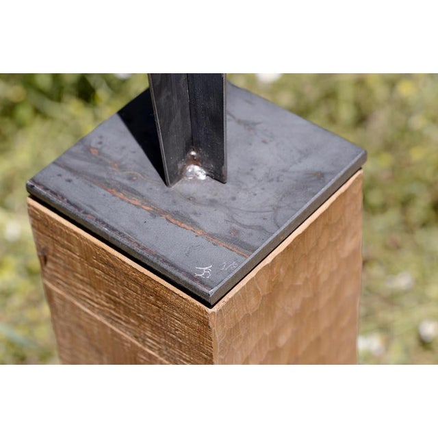 Signes Wall Sculpture in Natural Steel by Jean-Baptiste Van Den Heede For Sale - Image 9 of 10