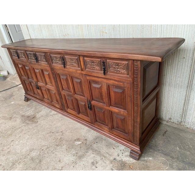 Early 20th Large Stepback Cupboard with Four Drawers and Doors For Sale - Image 4 of 18