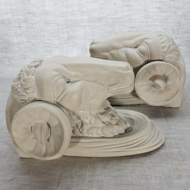 French Ram Head Wall Sculpture A Pair Chairish