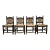 4 Vintage Mexican Wood & Woven Rush Seat Chairs For Sale