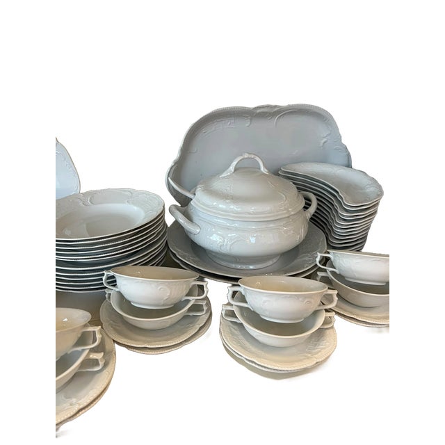 White Sanssouci Dinner Set from Rosenthal, Germany, Set of 113 For Sale - Image 5 of 7