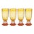 Antibes 4-Piece Set Mimosa / Bellini Glasses, Yellow with Orange Base For Sale