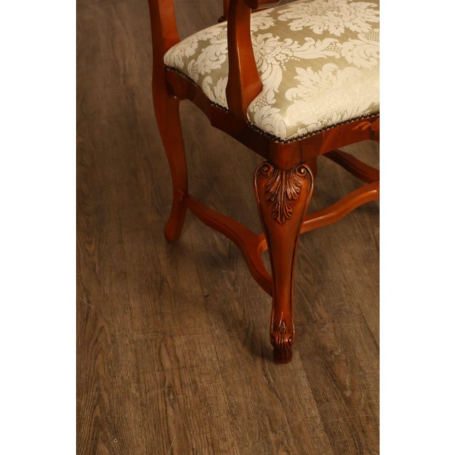 Wood Italian Baroque Style Set of Eight Inlaid Olive Wood Dining Chairs For Sale - Image 7 of 18
