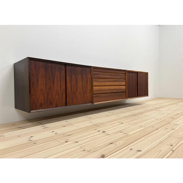 Floating Wall Mounted Rosewood Sideboard by Poul Cadovius for Cado, 1960s For Sale - Image 14 of 14