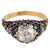 Victorian 19th Century Victorian Rose Cut Diamond 18k Yellow Gold Enamel Engagement Ring, Size 7 For Sale - Image 3 of 6