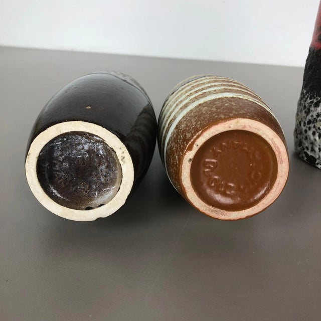 Vintage Multicolor Fat Lava Pottery Vases by Scheurich, Germany, Set of 4 For Sale - Image 17 of 18