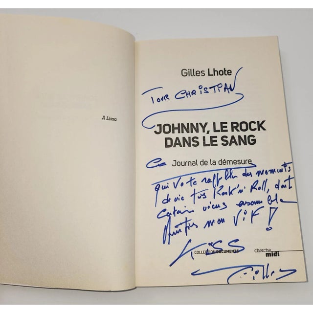 Johnny Halliday Rock in the Blood French Edition Signed by Gilles Lhote author, paperback book.Johnny Halliday, Rock in...