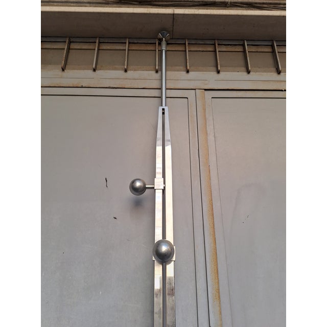 Floor-to-Ceiling Coat Stand in Chromed Brass with Adjustable Knobs from Fedele Papagni, 1990s, in Very Good conditions....