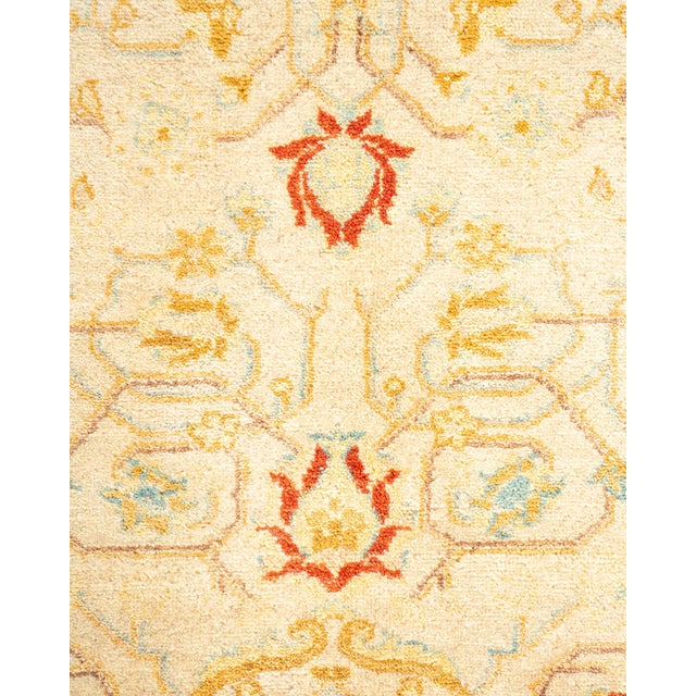 Traditional Mogul, One-of-a-Kind Hand-Knotted Runner Rug - Ivory, 4' 2" x 12' 4" For Sale - Image 3 of 8