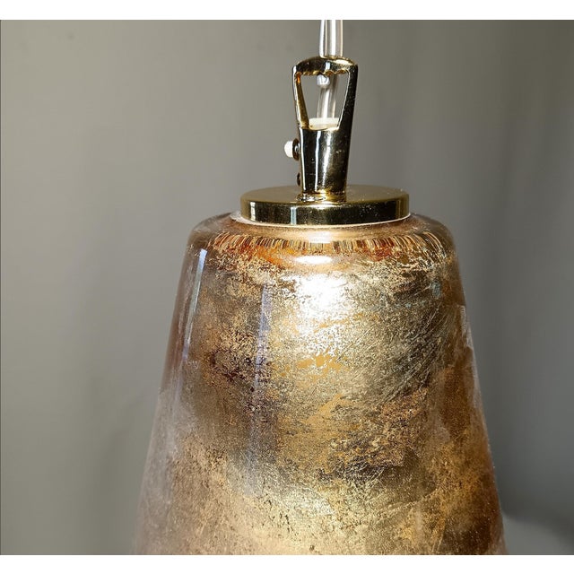 Vintage Pendant Light in Murano Gold Glass, 1990s For Sale - Image 10 of 12