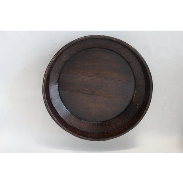 Chinese Vintage Chinoiserie Early 20th Century Large Painted Black Gold Bamboo Wood Wedding Basket For Sale - Image 3 of 12