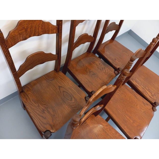 Vintage Brutalist Chairs in Oak Wood, 1960s, Set of 6 For Sale - Image 16 of 18