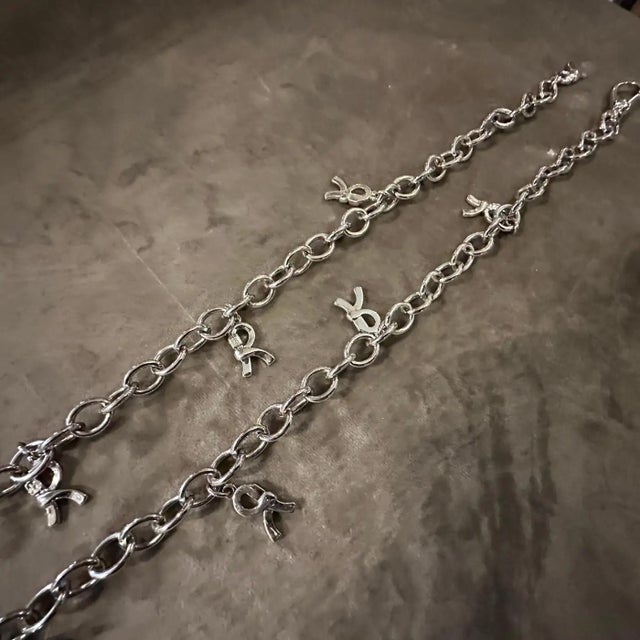 Silver 1990s Iconic Silver Plated Logo Chain Necklace by Roberta Di Camerino For Sale - Image 8 of 15