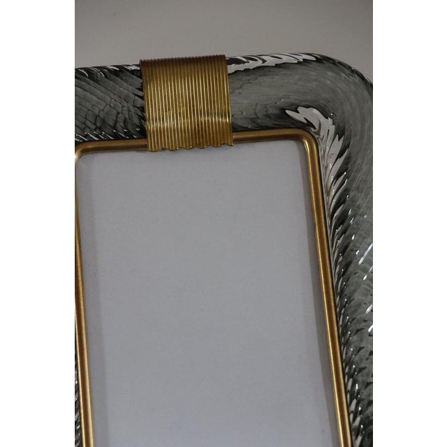 Charcoal Smoked Grey Murano Glass Photo Frame, 2000s For Sale - Image 8 of 16