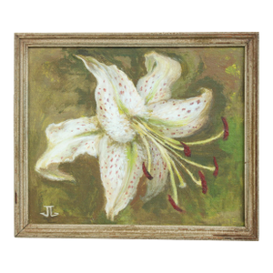 Signed Still Life Oil on Canvas Board Tiger Lily/8"x10"