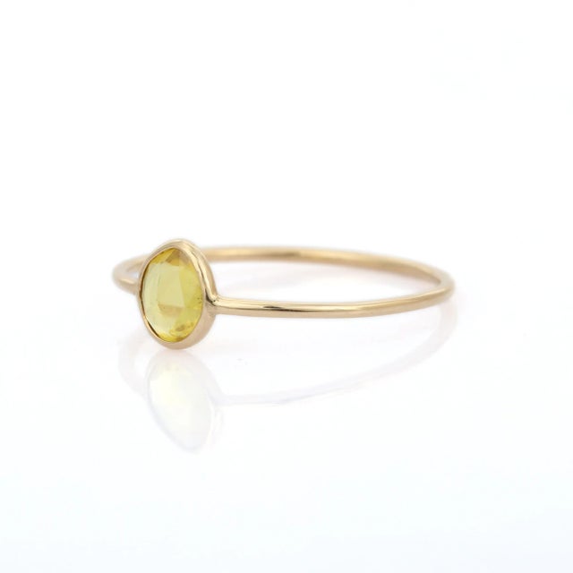 Metal Everyday Wear Yellow Sapphire Midi Ring Size 7 For Sale - Image 7 of 8