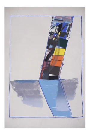 Abstractive Modern Colored Lithograph by Hardy Strid, 1950s