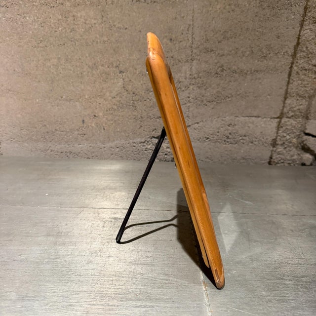 Mid-Century Modern Solid Blond Wood Tabletop Vanity Beveled Edges For Sale - Image 11 of 17