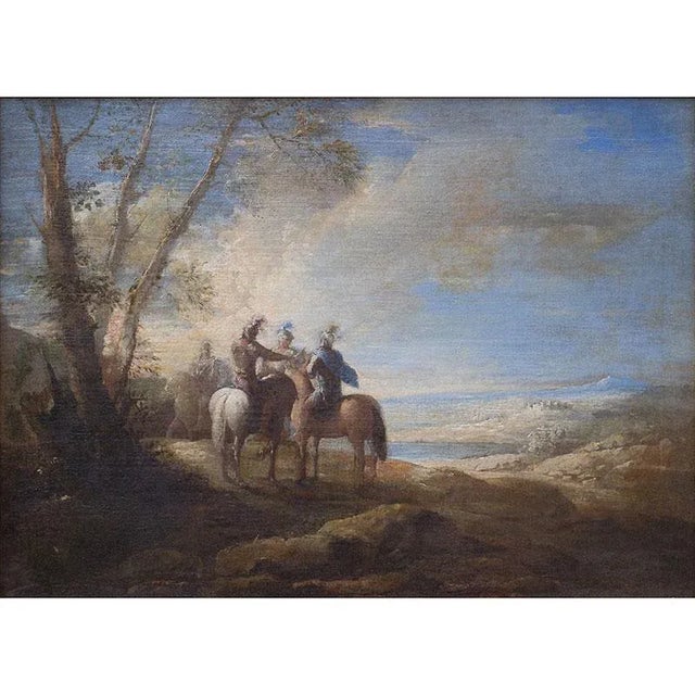 Joseph Parrocel (Brignoles 1646 - Paris 1704) Three knights Oil on canvas Canvas dimensions 73.5 x 54 with frame 78.6 x...