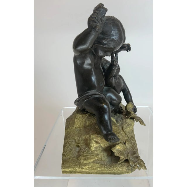 Antique French Bronze Sculpture of Playing Infants For Sale In Providence - Image 6 of 13
