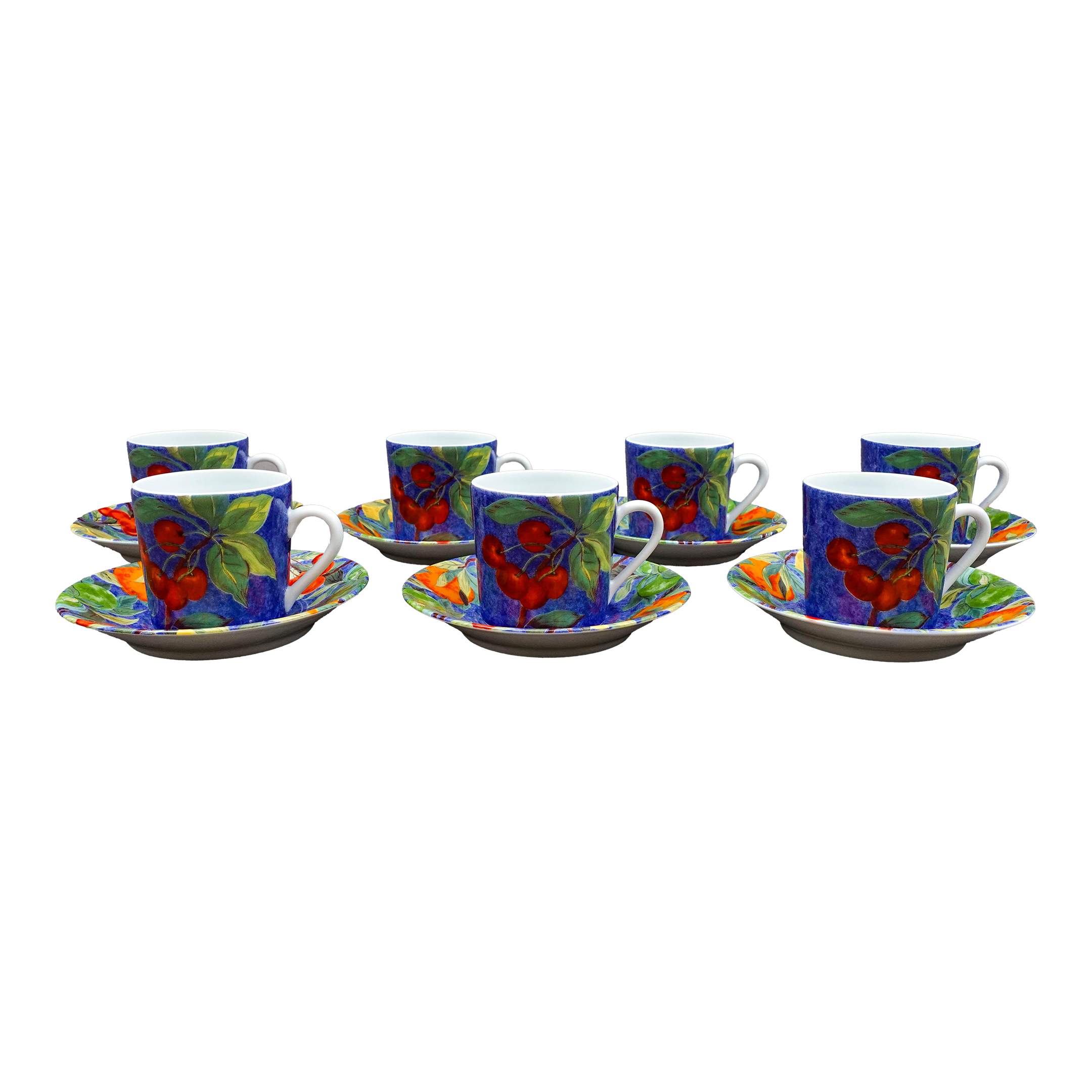 LAURE JAPY JARDIN リモージュ　カップソーサー＆プレート一式 Mid 20th Century Laure Japy Paris Limoges Jardin Bleu Fruit