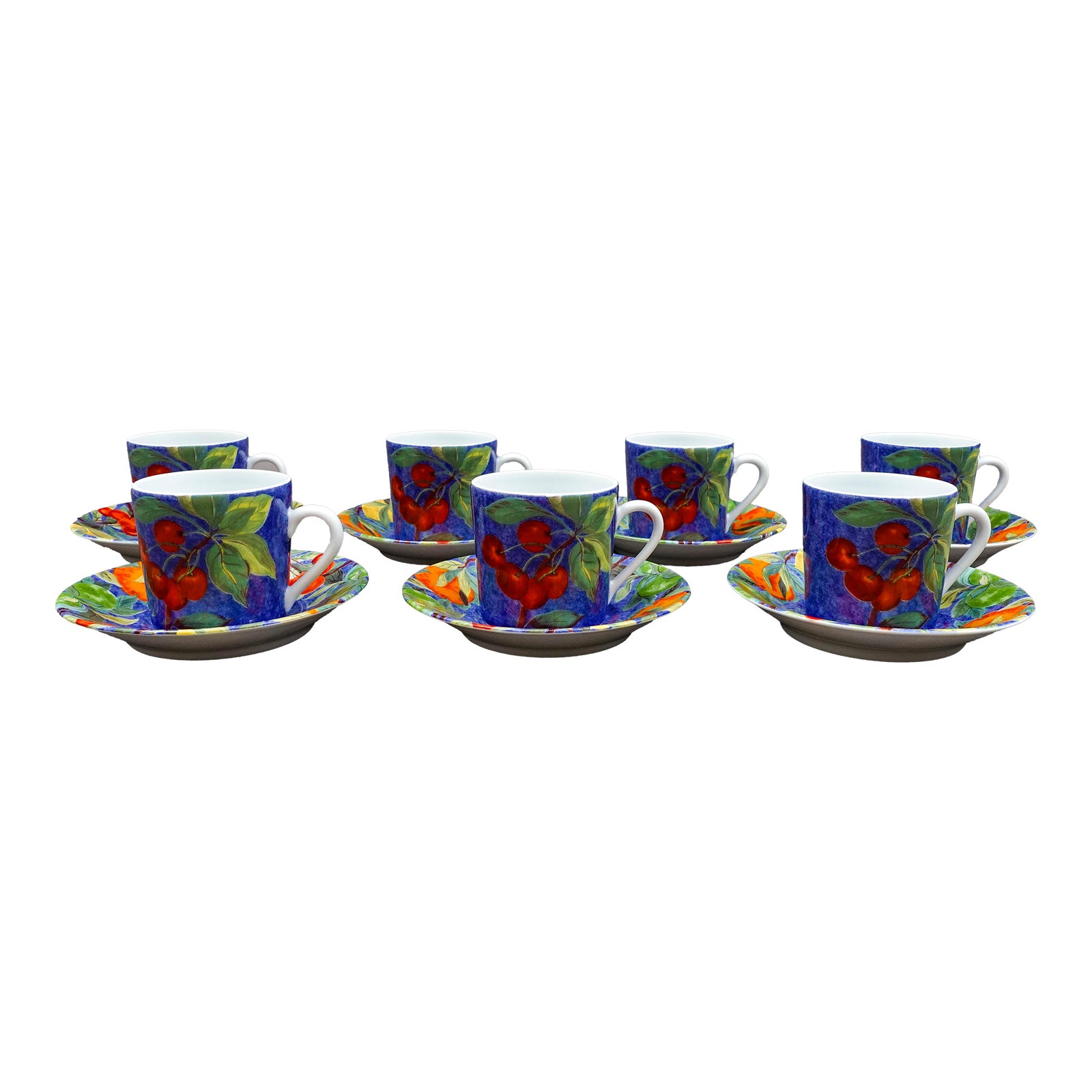 LAURE JAPY JARDIN リモージュ　カップソーサー＆プレート一式 Mid 20th Century Laure Japy Paris Limoges Jardin Bleu Fruit