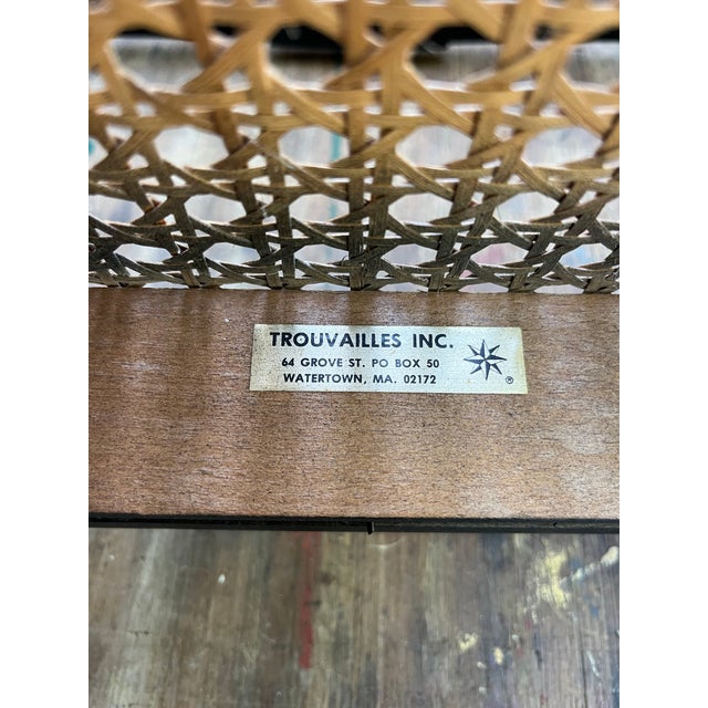 Vintage Regency Style Ebonized Armchair With Cane Seat For Sale - Image 11 of 11