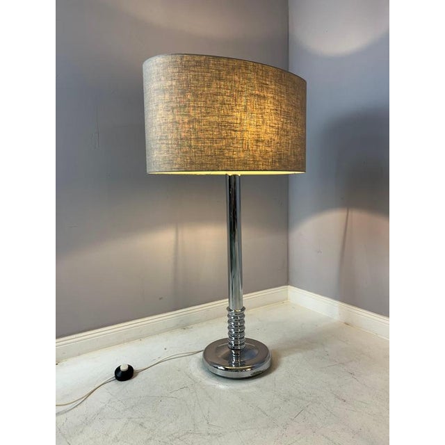 Floor Lamp in Chrome with Grey Shade For Sale - Image 11 of 11