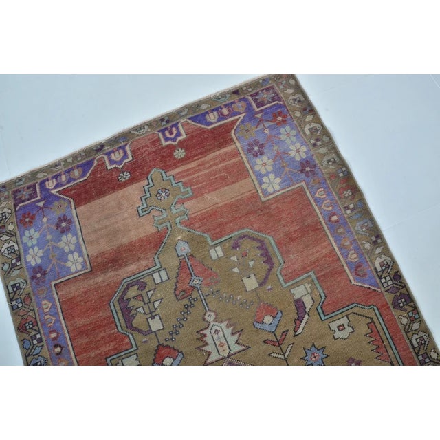 Textile Bohemian Handknotted Oushak Wool Rug For Sale - Image 7 of 10