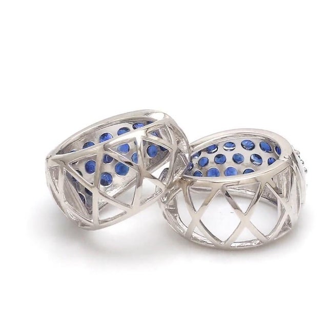 Natural 2.08 cts blue sapphire earrings in 14k gold For Sale - Image 4 of 18