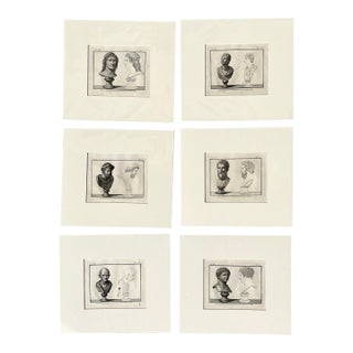 Vintage Boho Bust of Man Original Prints - Set of 6 For Sale