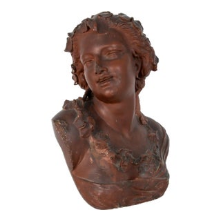 Painted Plaster Bust Architectural Decoration For Sale