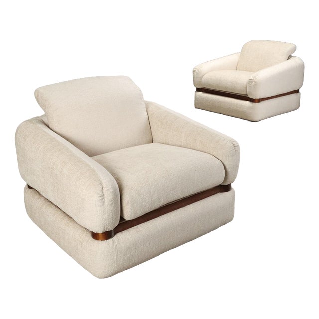 Vintage Armchairs in White, 1970s, Set of 2 For Sale