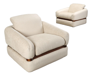 Vintage Armchairs in White, 1970s, Set of 2