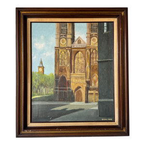 70's Vintage Impressionist Architectural Oil Painting by Inman Kane