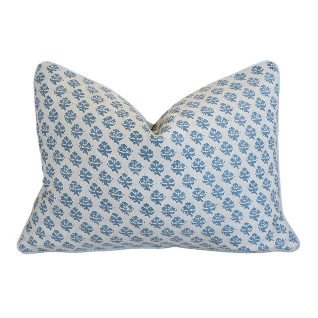 Early 21st Century Italian Designer Mariano Fortuny Persiano Floral Feather/Down Pillow 24" X 17" For Sale - Image 5 of 7