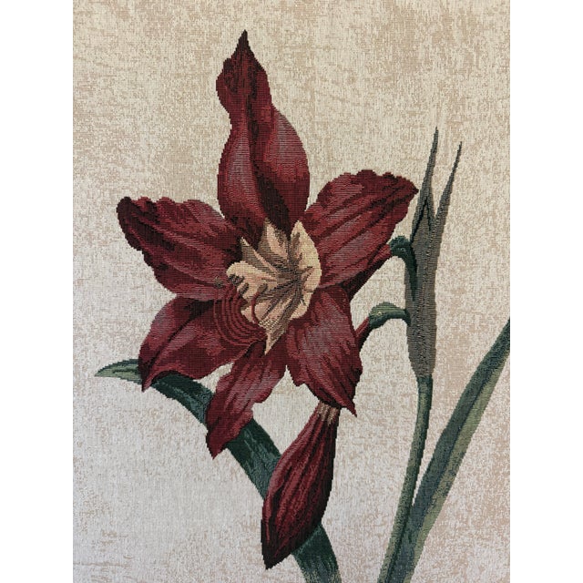Vintage Framed Botanical Amaryllis Needlepoint- Decorative Arts, Inc. For Sale - Image 4 of 10