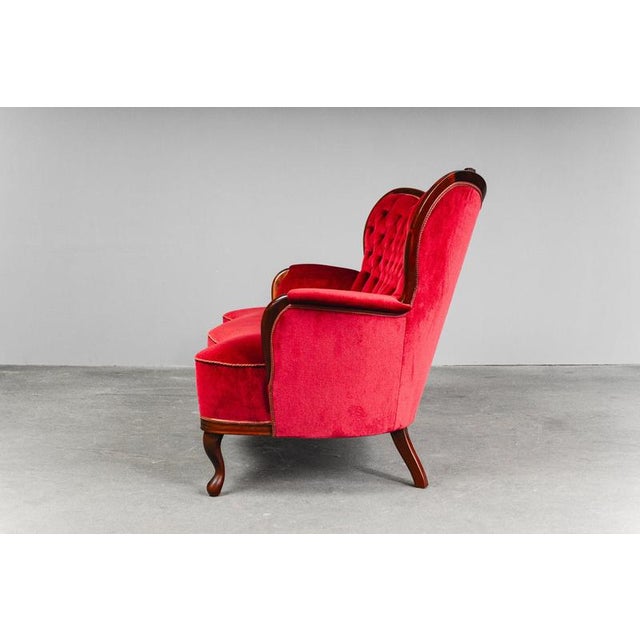 Vintage Baroque-Style Velvet Sofa For Sale - Image 3 of 18