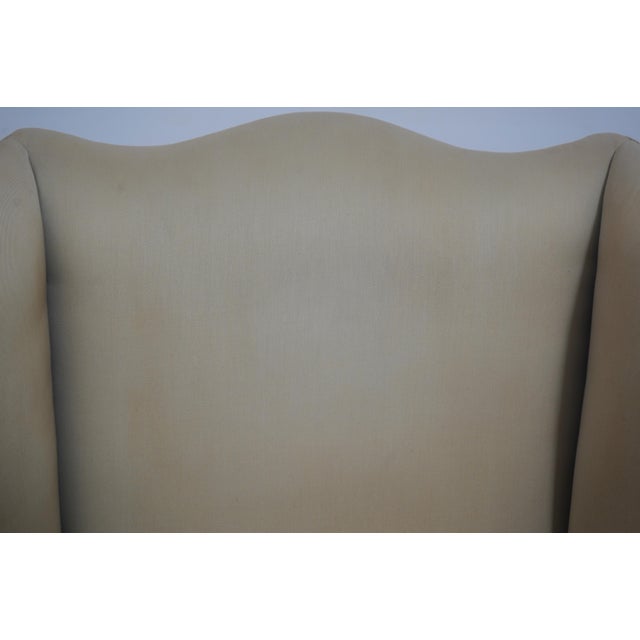 19th Century Antique Chippendale Mahogany Wing Chair W. Needlepoint For Sale - Image 5 of 18